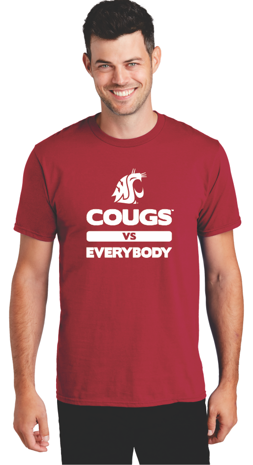 WSU Unisex Cougs vs Everybody dark red t-shirt